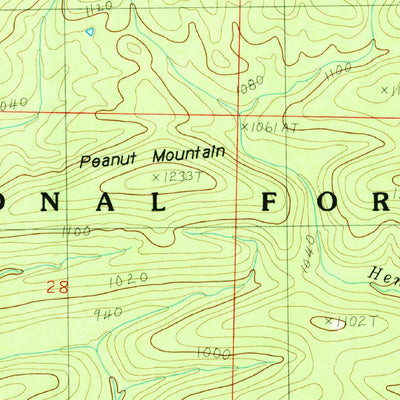 United States Geological Survey Peanut Mountain, AR (1983, 24000-Scale) digital map