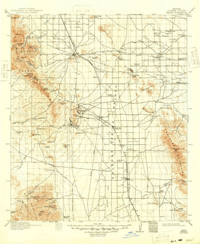 United States Geological Survey Pearce, AZ (1916, 125000-Scale) digital map