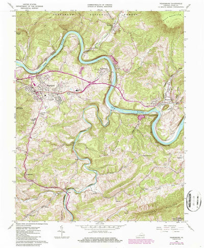 United States Geological Survey Pearisburg, VA (1965, 24000-Scale) digital map