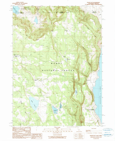United States Geological Survey Pease Flat, CA-OR (1990, 24000-Scale) digital map