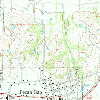 United States Geological Survey Pecan Gap, TX (1964, 24000-Scale) digital map