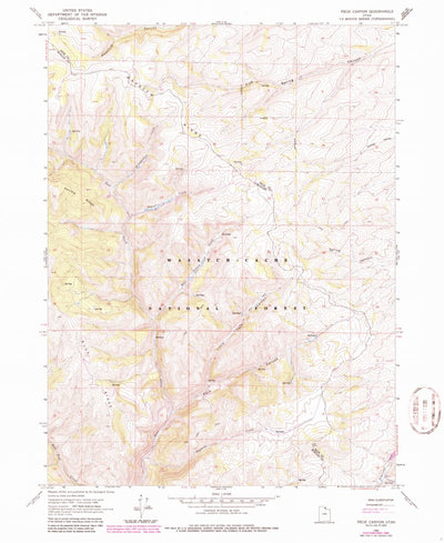 United States Geological Survey Peck Canyon, UT (1968, 24000-Scale) digital map