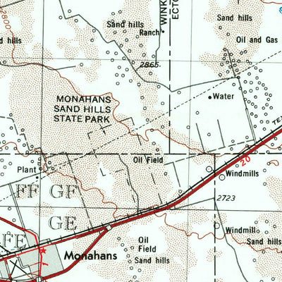 United States Geological Survey Pecos, TX (1954, 250000-Scale) digital map