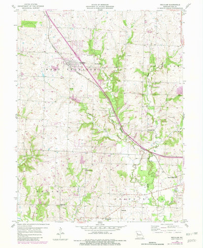 United States Geological Survey Peculiar, MO (1954, 24000-Scale) digital map