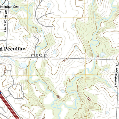 United States Geological Survey Peculiar, MO (2021, 24000-Scale) digital map