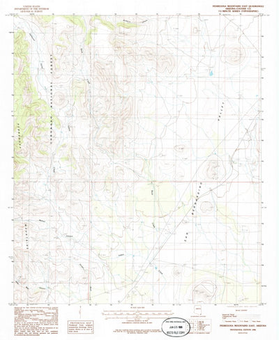 United States Geological Survey Pedregosa Mountains East, AZ (1986, 24000-Scale) digital map