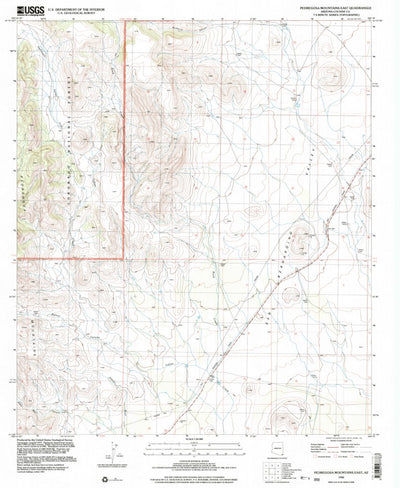 United States Geological Survey Pedregosa Mountains East, AZ (1996, 24000-Scale) digital map