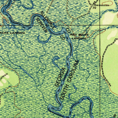 United States Geological Survey Peeples, SC-GA (1943, 62500-Scale) digital map