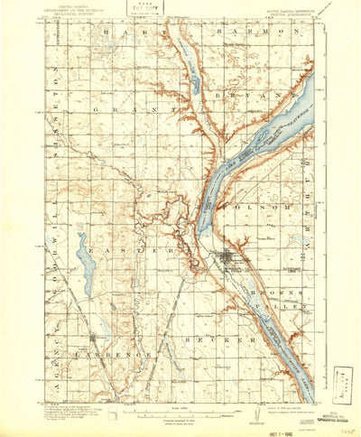 United States Geological Survey Peever, MN-SD (1918, 62500-Scale) digital map
