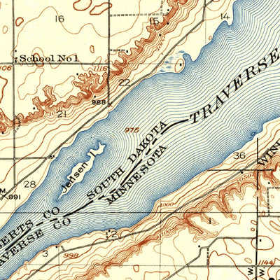 United States Geological Survey Peever, MN-SD (1918, 62500-Scale) digital map