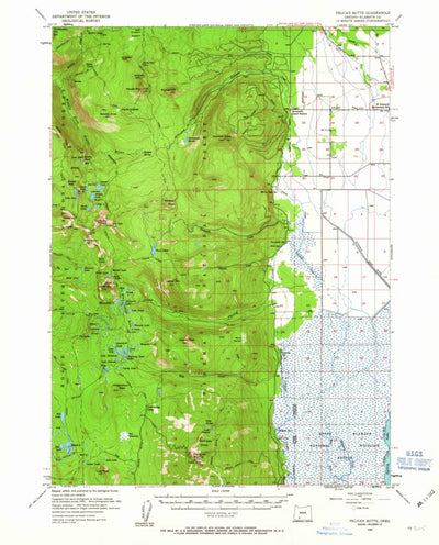 United States Geological Survey Pelican Butte, OR (1955, 62500-Scale) digital map