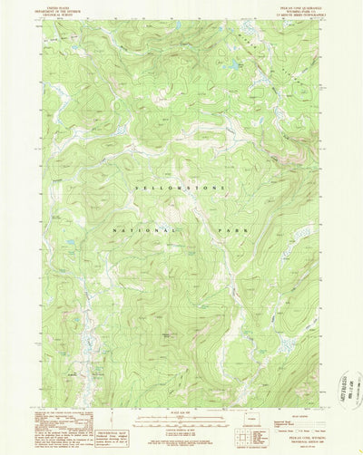 United States Geological Survey Pelican Cone, WY (1989, 24000-Scale) digital map