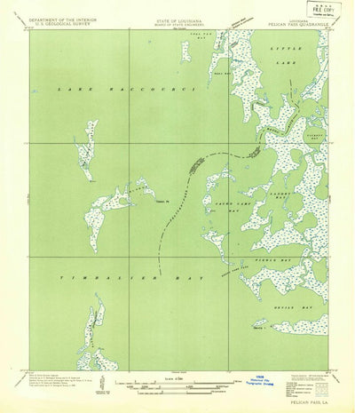 United States Geological Survey Pelican Pass, LA (1935, 31680-Scale) digital map
