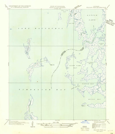 United States Geological Survey Pelican Pass, LA (1954, 31680-Scale) digital map