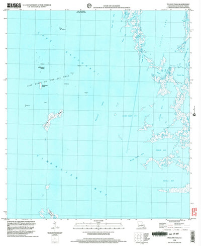 United States Geological Survey Pelican Pass, LA (1998, 24000-Scale) digital map
