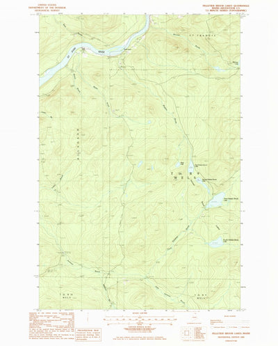 United States Geological Survey Pelletier Brook Lakes, ME (1985, 24000-Scale) digital map
