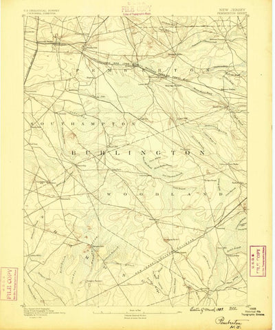 United States Geological Survey Pemberton, NJ (1888, 62500-Scale) digital map