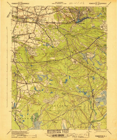 United States Geological Survey Pemberton, NJ (1942, 62500-Scale) digital map