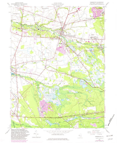 United States Geological Survey Pemberton, NJ (1957, 24000-Scale) digital map