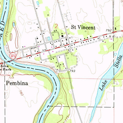 United States Geological Survey Pembina, ND-MN (1972, 24000-Scale) digital map