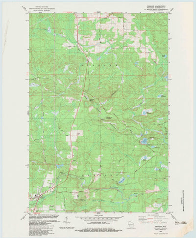 United States Geological Survey Pembine, WI (1982, 24000-Scale) digital map