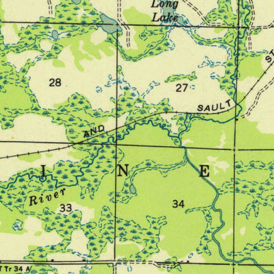 United States Geological Survey Pembine, WI-MI (1939, 48000-Scale) digital map