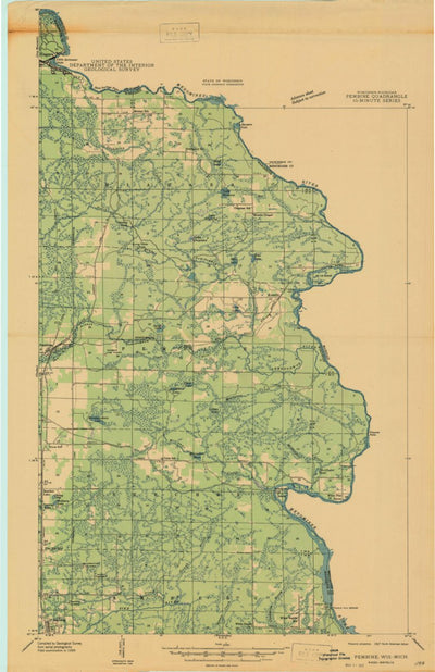 United States Geological Survey Pembine, WI-MI (1947, 48000-Scale) digital map