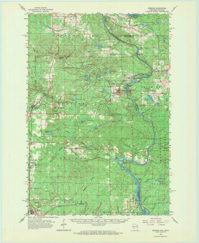 United States Geological Survey Pembine, WI-MI (1963, 62500-Scale) digital map