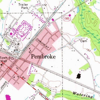 United States Geological Survey Pembroke, NC (1972, 24000-Scale) digital map
