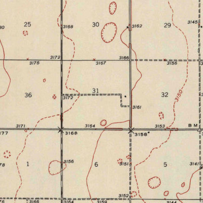United States Geological Survey Pence, KS (1939, 62500-Scale) digital map
