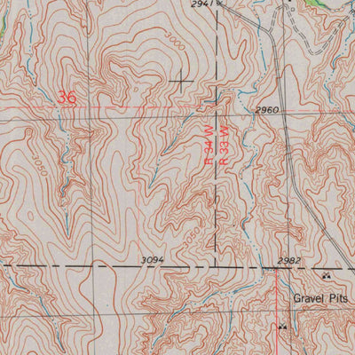 United States Geological Survey Pence, KS (1976, 24000-Scale) digital map