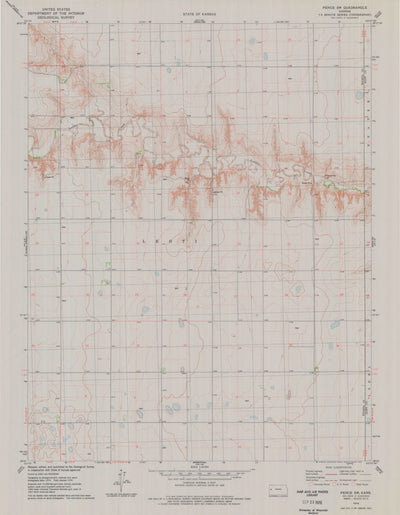 United States Geological Survey Pence SW, KS (1976, 24000-Scale) digital map