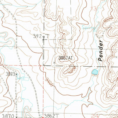 United States Geological Survey Pender Coulee, MT (1986, 24000-Scale) digital map