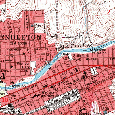 United States Geological Survey Pendleton, OR (1966, 24000-Scale) digital map