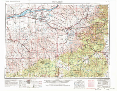 United States Geological Survey Pendleton, OR-WA (1953, 250000-Scale) digital map