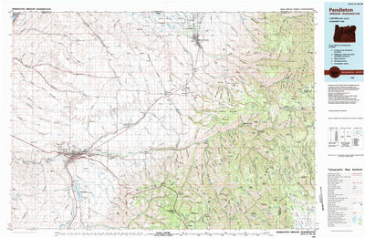 United States Geological Survey Pendleton, OR-WA (1983, 100000-Scale) digital map