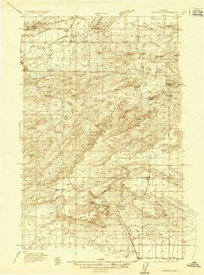 United States Geological Survey Pendroy, MT (1936, 48000-Scale) digital map