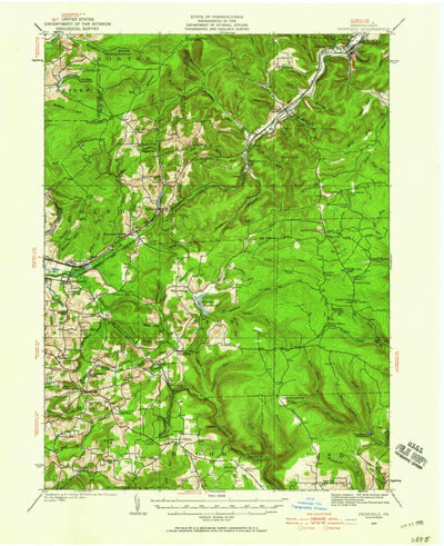 United States Geological Survey Penfield, PA (1929, 62500-Scale) digital map