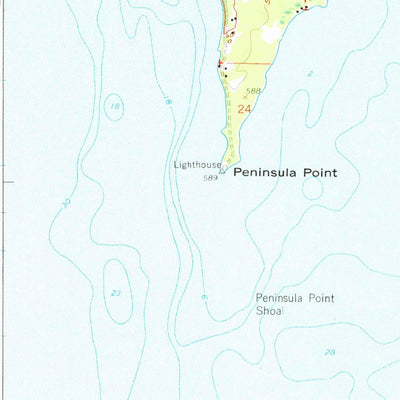 United States Geological Survey Peninsula Point, MI (1958, 62500-Scale) digital map
