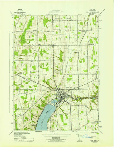 United States Geological Survey Penn Yan, NY (1942, 31680-Scale) digital map