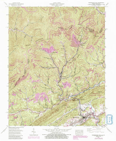 United States Geological Survey Pennington Gap, VA-KY (1955, 24000-Scale) digital map