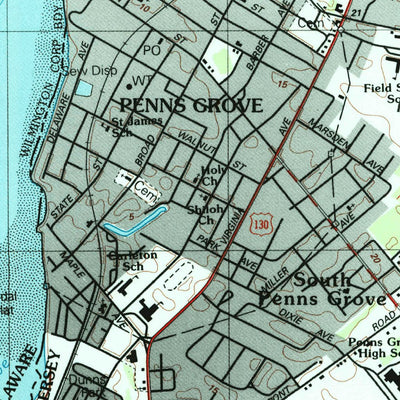 United States Geological Survey Penns Grove, NJ-DE (1995, 24000-Scale) digital map