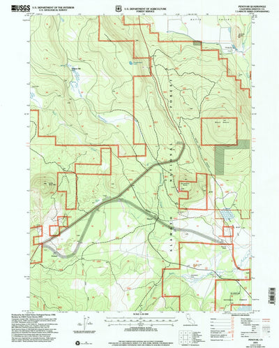 United States Geological Survey Penoyar, CA (2001, 24000-Scale) digital map