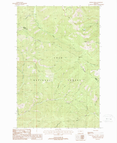 United States Geological Survey Penrose Peak, MT (1988, 24000-Scale) digital map