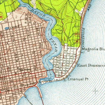 United States Geological Survey Pensacola, FL (1941, 62500-Scale) digital map