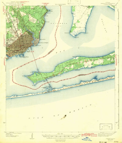 United States Geological Survey Pensacola, FL (1942, 62500-Scale) digital map