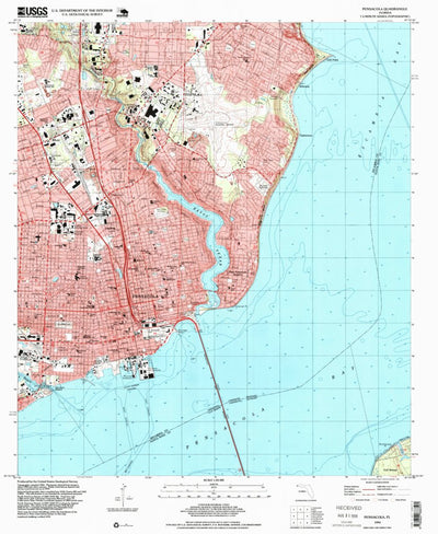 United States Geological Survey Pensacola, FL (1994, 24000-Scale) digital map