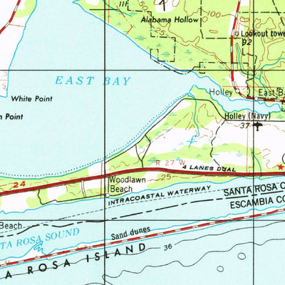 United States Geological Survey Pensacola, FL-AL (1957, 250000-Scale) digital map