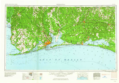 United States Geological Survey Pensacola, FL-AL (1960, 250000-Scale) digital map