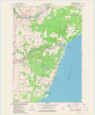 United States Geological Survey Pensaukee, WI (1974, 24000-Scale) digital map